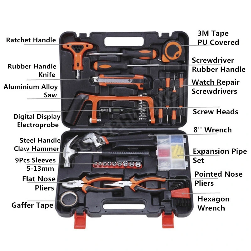 82 Sets Household Tools Multifunctional Hardware Toolbox, Electrician and Woodworking Repair Manual Tool Set Household Tool Kit